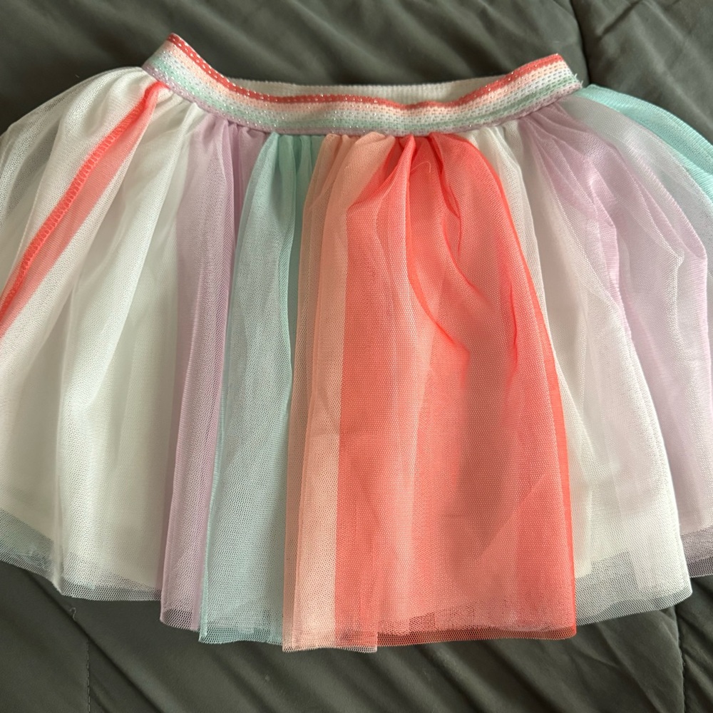 Girls Rainbow Tulle Skirt Size 4